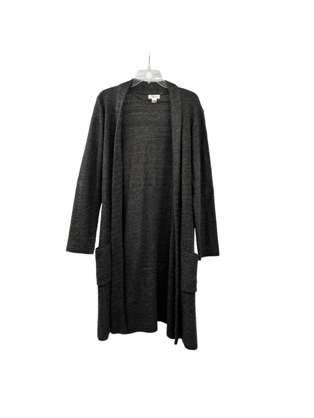Style & Co Womens Duster Cardigan Open Gray Long Sleeve Size XL Pockets